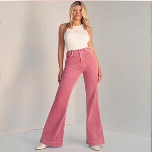 ROLLAS X SOFIA RICHIE EAST COAST FLARE IN ROSE CORD